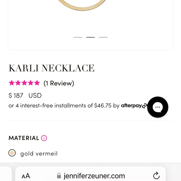 Jennifer Zeuner “Karli” gold vermeil chain necklace. Never worn. - Picture 6 of 6